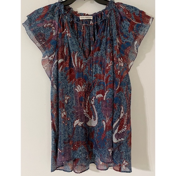 ULLA JOHNSON Ida Birds Of Paradise Blouse - Picture 5 of 8